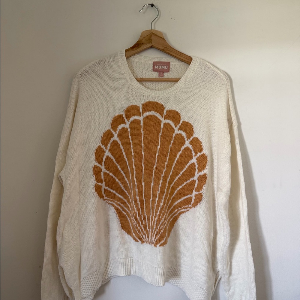 Show Me Your MuMu Cream and Brown Shell Sweater